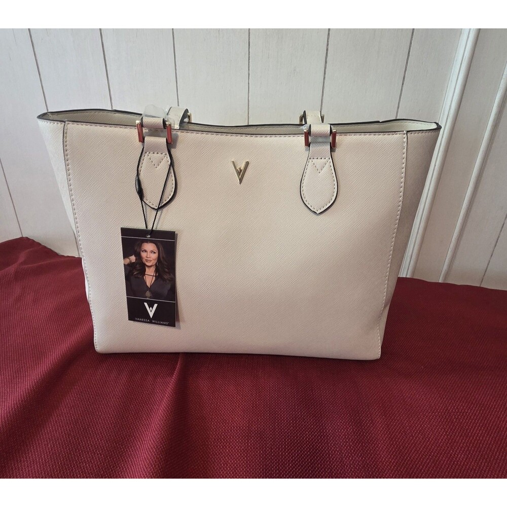 Vanessa Williams Handbag Large Lush Tote Bag Purse NWT Off White With Dust Bag